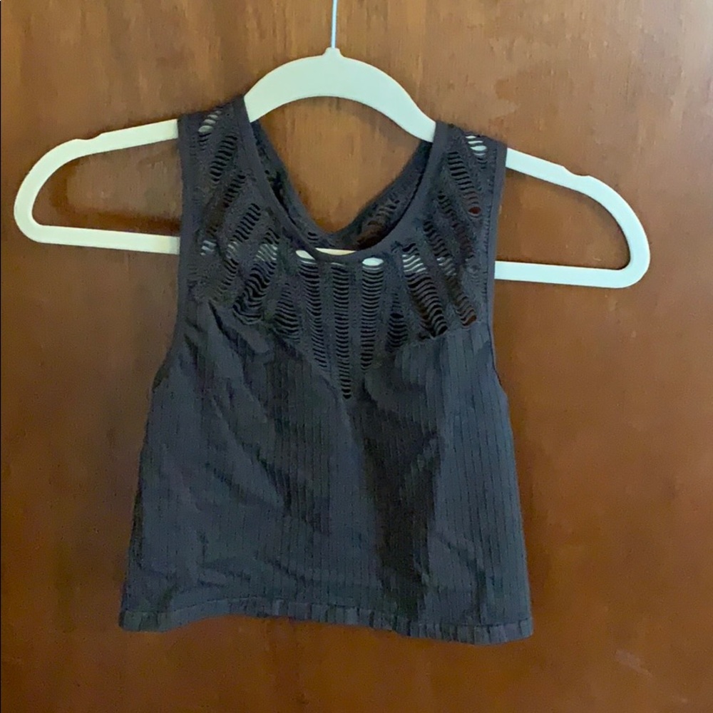 Gray crop top.